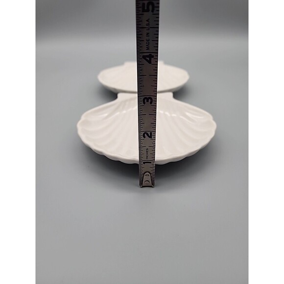 Vintage Clam Half Shell Trinket or Soap Dishes Japan Set Of 2 - Picture 7 of 12